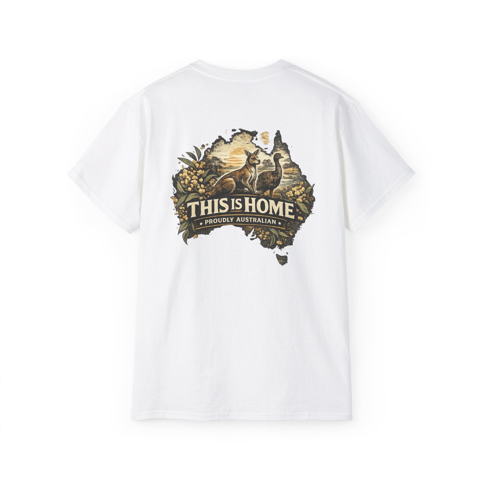 This Is Home Heavy Tee – Green & Gold Edition