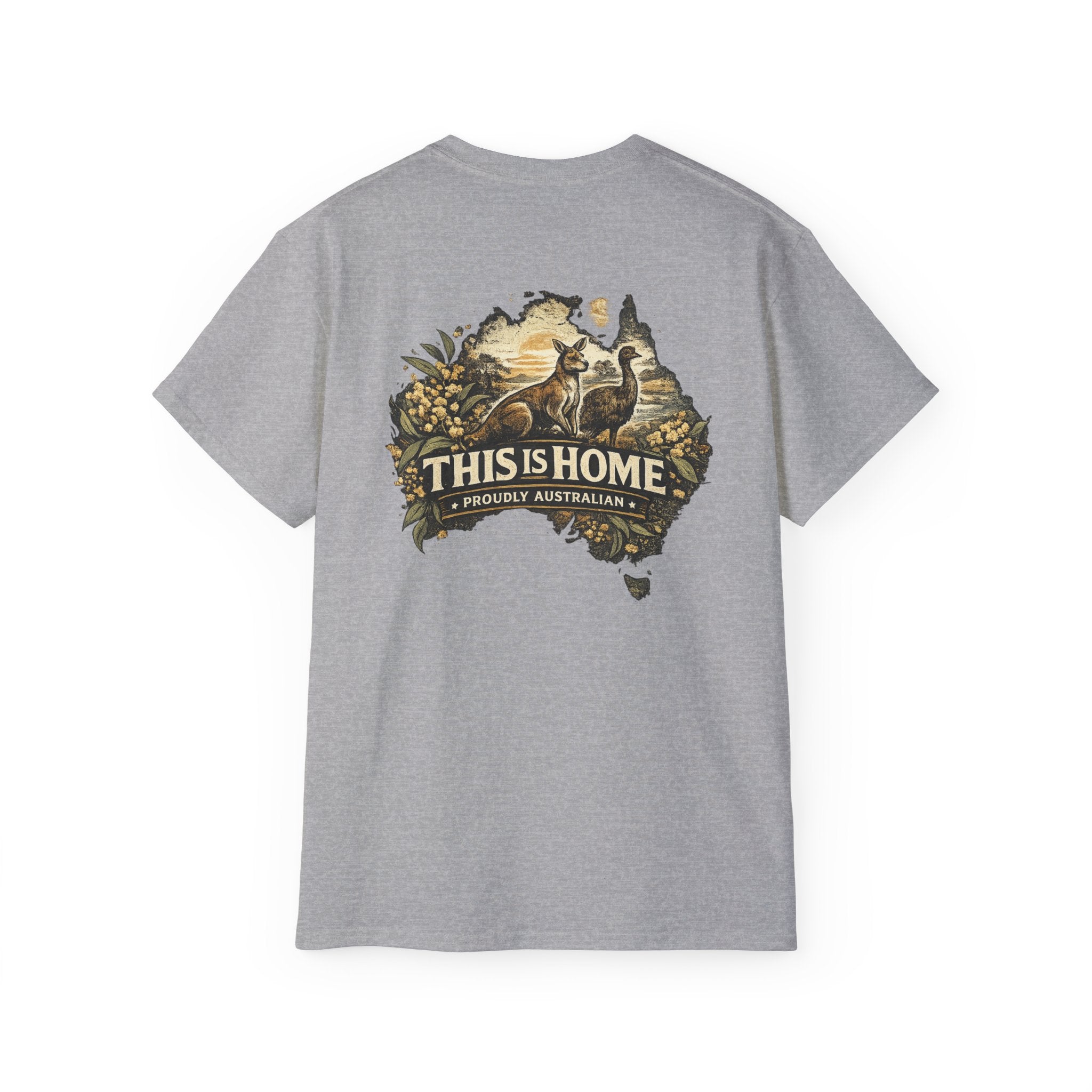 This Is Home Heavy Tee – Green & Gold Edition